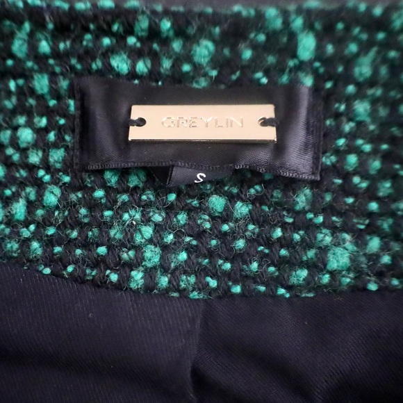 Greylin Women’s Zip-up Cropped Blazer, Green/Black, Small - Picture 8 of 9